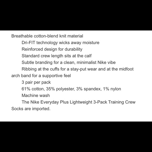 Nike Everyday Plus Lightweight 3-Pack Crew Socks - Picture 4 of 10